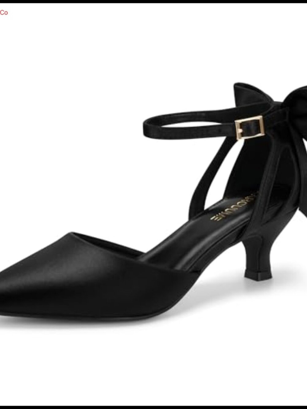 Women's Kitten Heels with Bow Closed Toe Ankle Strap Wedding Pump Shoes